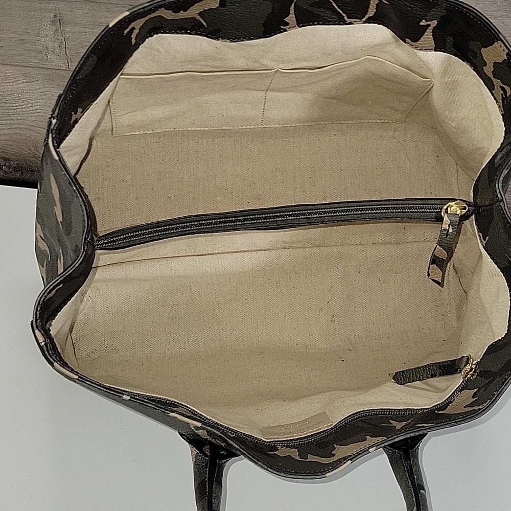 Mark & Graham Green Camo Leather Tote Bag - Picture 9 of 15